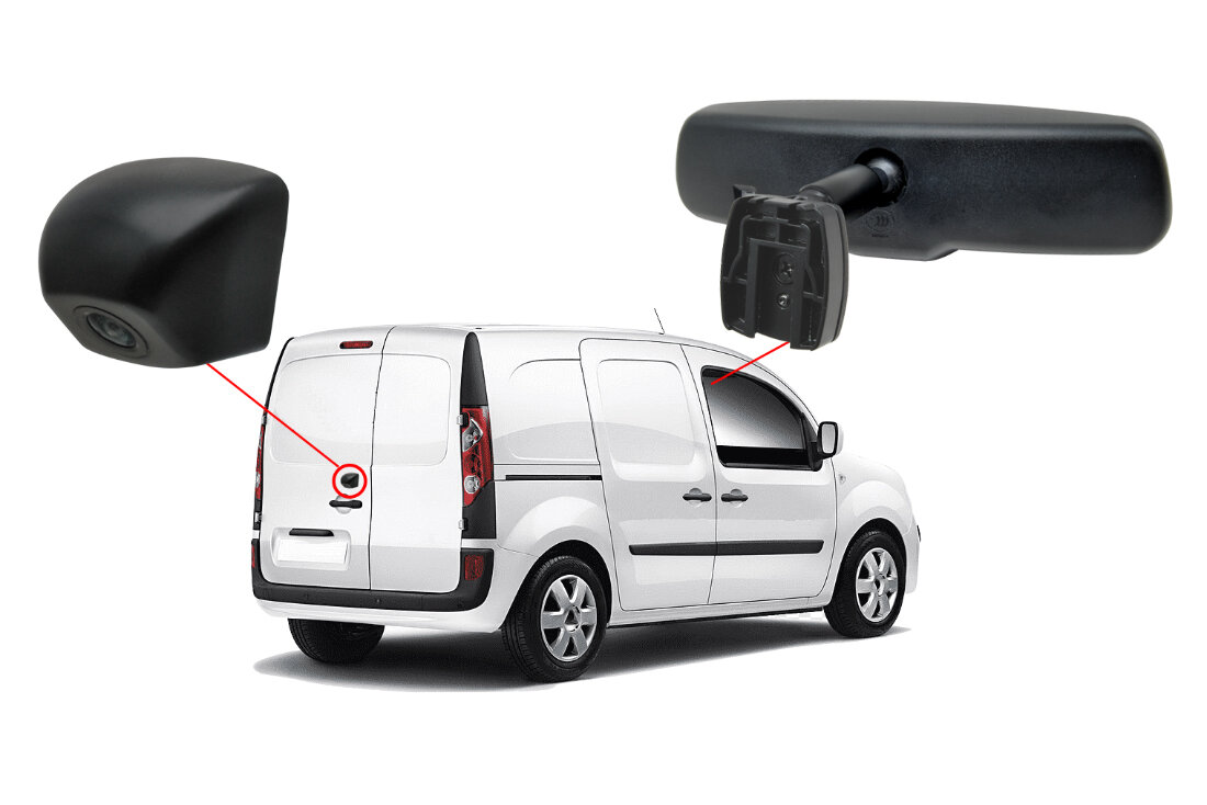 Monitor v zrkadle + parkovacia kamera Renault Kangoo